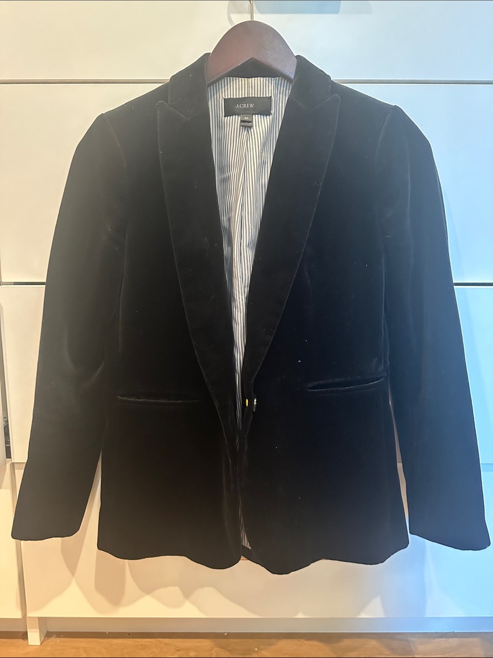 J. Crew Black Velvet Tailored Blazer
